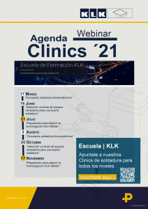 fechas clinics soldadura 2021 | klk