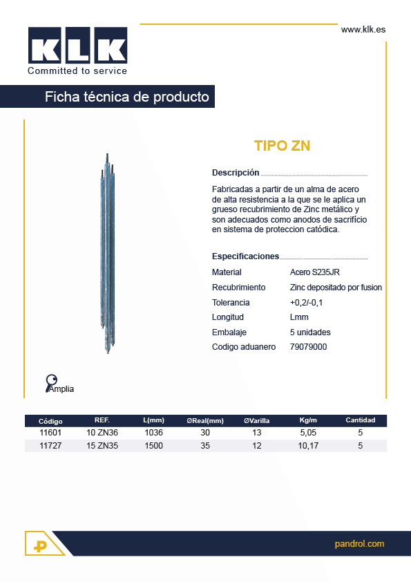 Piquet klk Zinc