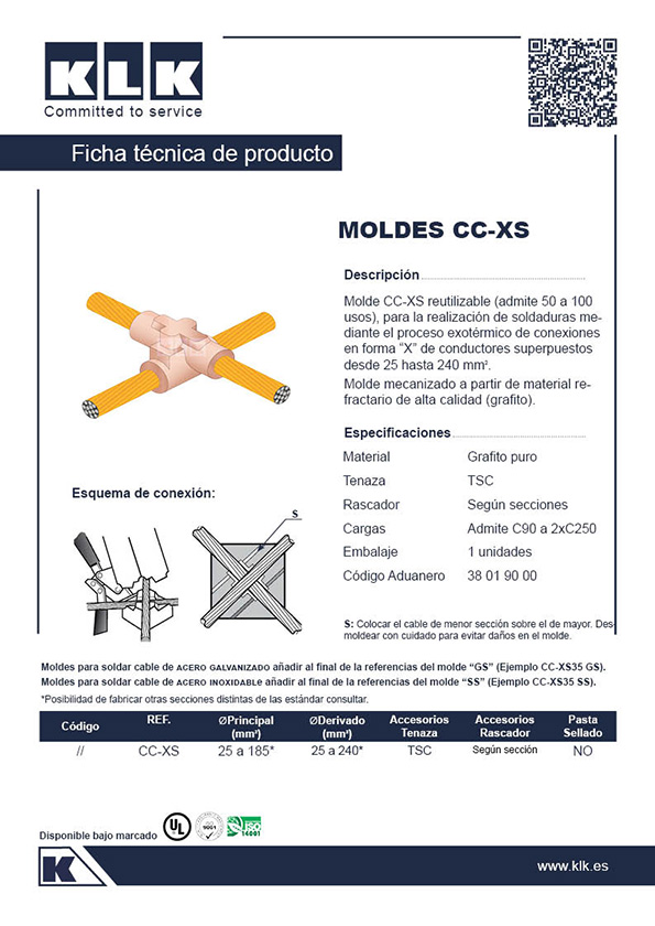 Molde soldadura CC-XS 